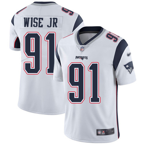 New England Patriots Football #91 Vapor Limited White Men Deatrich Wise Jr Road NFL Jersey->new england patriots->NFL Jersey